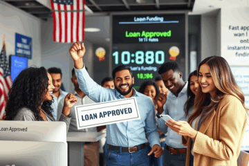 Image depicting instant loan approval process with fast online application.