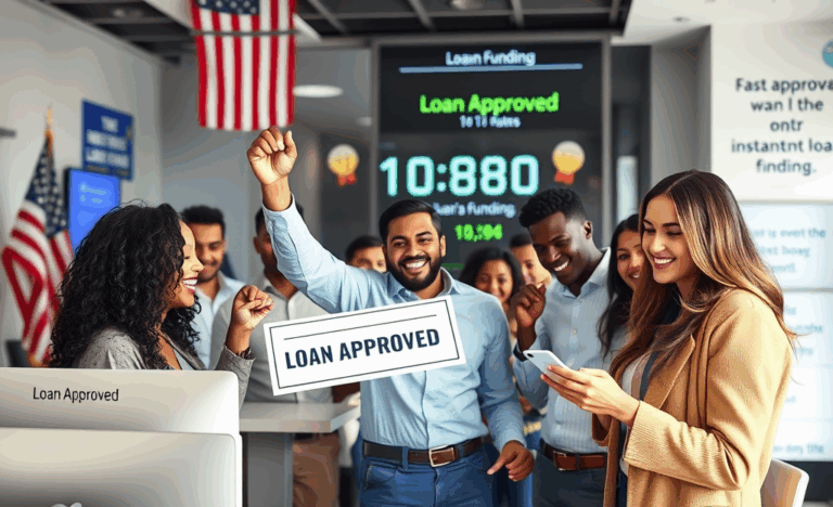 Image depicting instant loan approval process with fast online application.