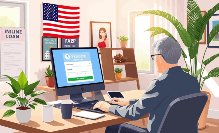 A person applying for a quick online loan on their laptop, showcasing the simplicity and speed of the approval process.