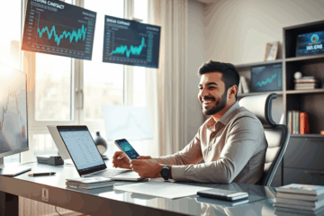 Illustration of smart contracts automating digital transactions for effortless income.