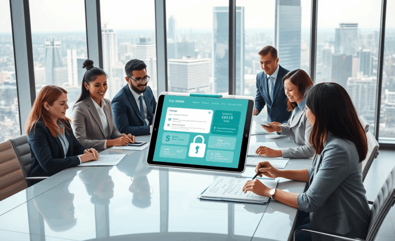 Illustration of an individual using a digital signature on a tablet to secure immediate financing.