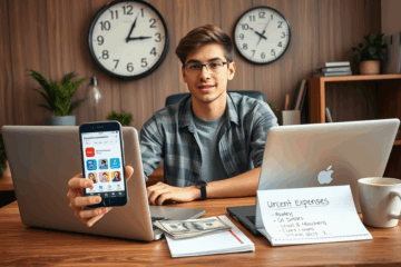 A person using a smartphone to explore quick cash solutions for urgent expenses