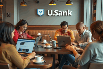 Image depicting the process of applying for credit at U.S. Bank, showcasing an online application form on a computer screen.