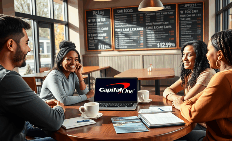 An illustration of various personal loan solutions at Capital One with a focus on financial options.