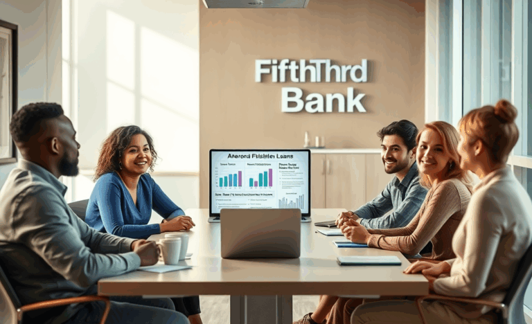 A customer applying for a personal loan at Fifth Third Bank on a digital device