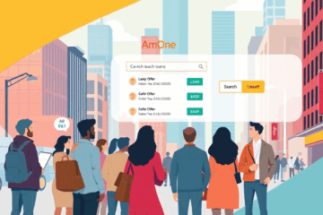 Image displaying AmOne's credit search system in action, illustrating how users can find personal loans without affecting credit scores.