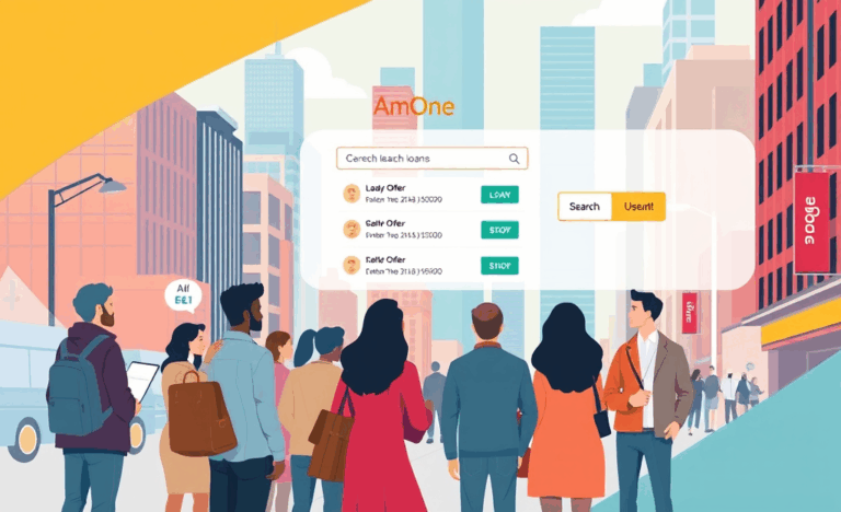 Image displaying AmOne's credit search system in action, illustrating how users can find personal loans without affecting credit scores.