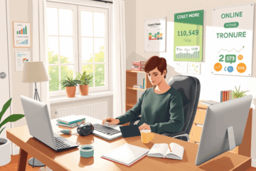Image depicting various online platforms and tools for earning money from home.