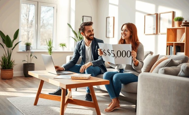 A person holding a magical key representing financial freedom with a CA$5,000 personal loan.