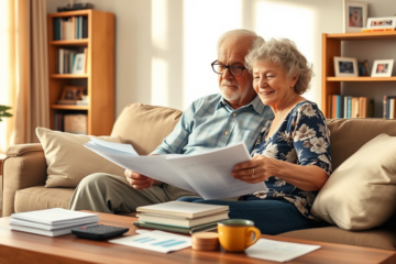 A senior reviewing loan options to secure financial support.