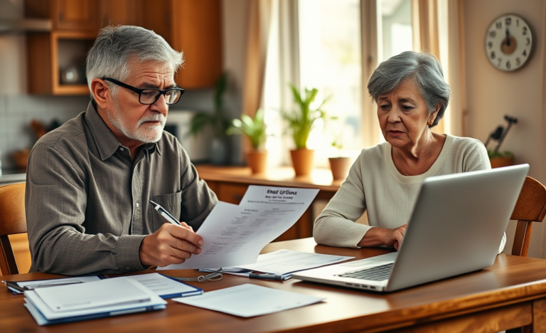 An older adult considering a loan for emergency expenses.