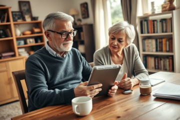 An elderly person reviewing loan options and limits