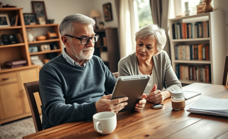 An elderly person reviewing loan options and limits