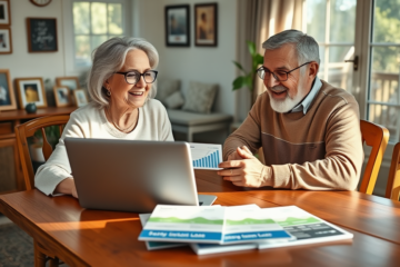 An older couple discussing loan options with a financial advisor.