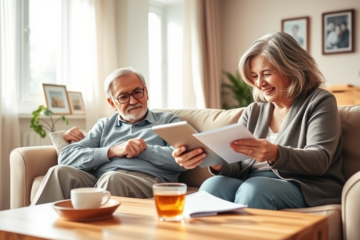 An elderly person reviewing loan options for financial assistance.