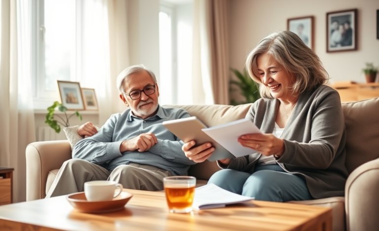An elderly person reviewing loan options for financial assistance.