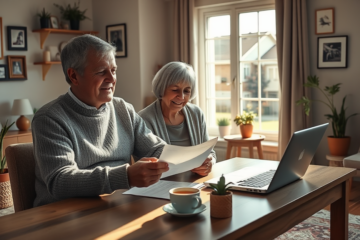A senior couple discussing their options for an extra loan.
