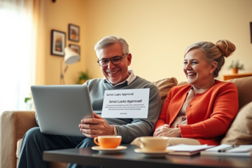 An elderly person reviewing loan options online for quick approval.