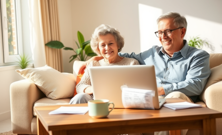 A senior examining personal loans for quick approval