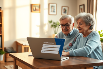 Image depicting seniors accessing personal loans online.