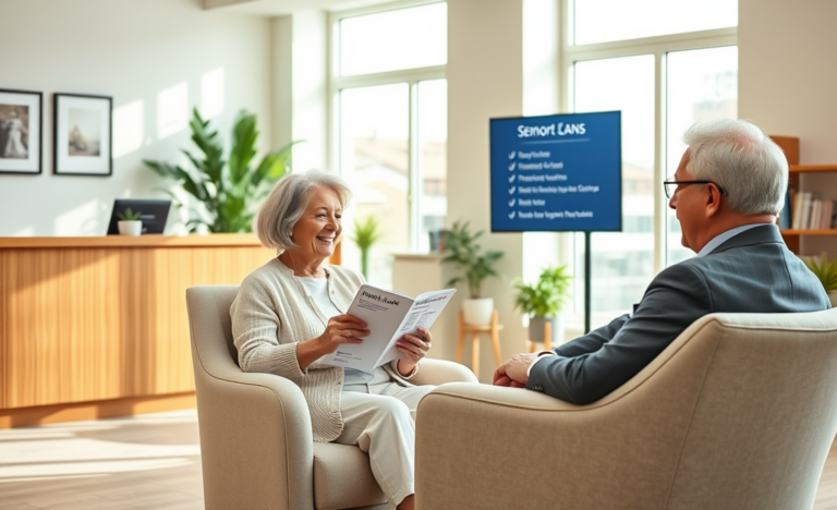 An older couple discussing financial options with a Bank of America representative about personal loans.