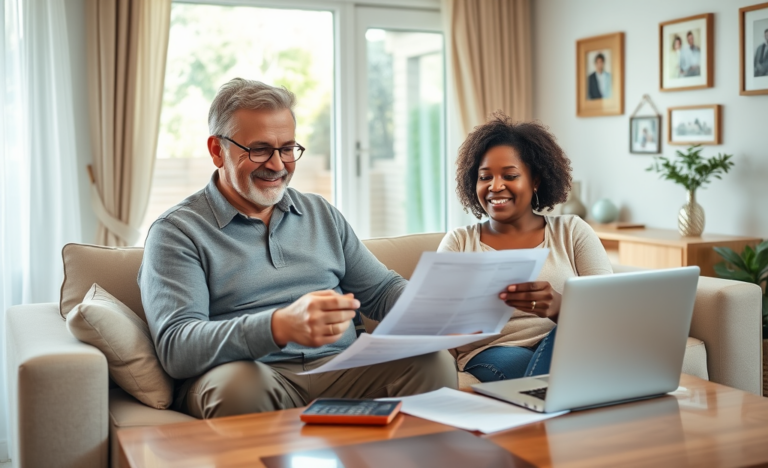 A senior reading about FreedomPlus Personal Loans for personalized financial solutions