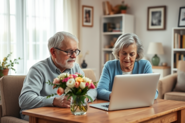 A senior couple reviewing finances together to find a personal loan solution for emergencies.