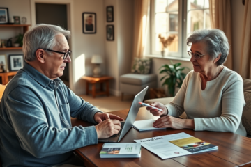 An elderly person reviewing a personal loan offer online, representing SoFi personal loans for seniors.
