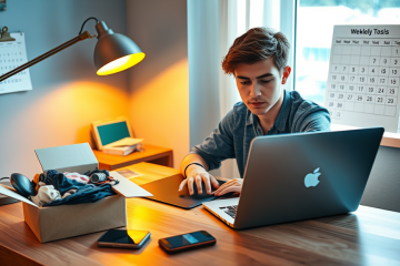 A person analyzing online options for quick money making opportunities.