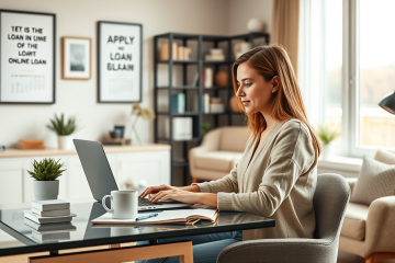 A person applying for an easy online loan with reduced rates using a laptop.