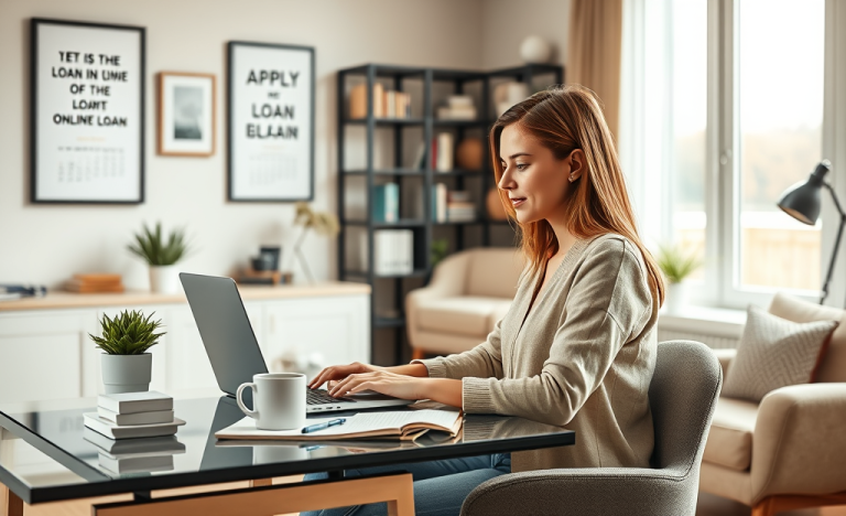A person applying for an easy online loan with reduced rates using a laptop.