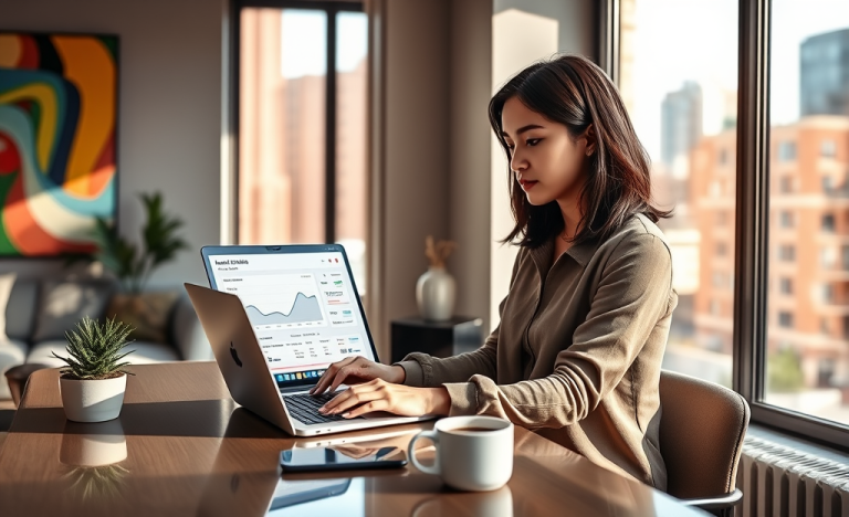 A person accessing fast digital credit on a laptop.