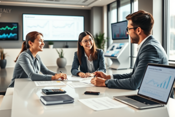 Professional couple consulting with a loan officer at a modern bank desk about personal loan approval tips for better rates and faster decisions